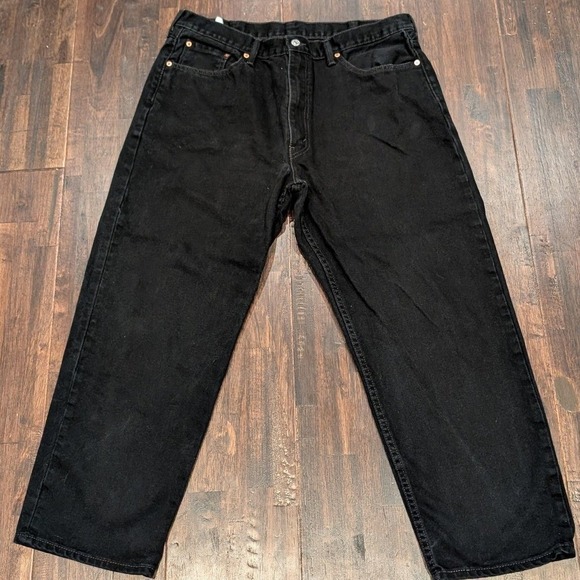 Levi's Other - Levis 550 Jeans Mens 40x30‎ Fits 38x28 Black Denim Relaxed Tapered Leg High Rise